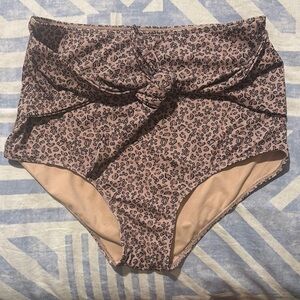 Kortni Jeane High Waist Swim Bottoms Brown and Black